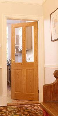 Victorian 4 Panel Oak Glazed Interior Door 